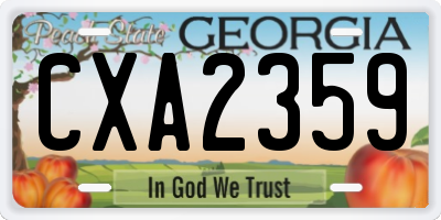 GA license plate CXA2359