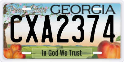 GA license plate CXA2374
