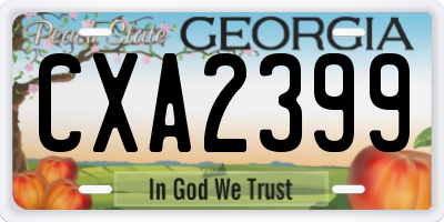 GA license plate CXA2399