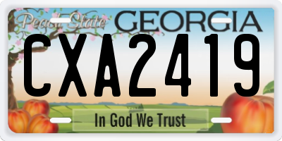 GA license plate CXA2419