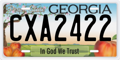 GA license plate CXA2422