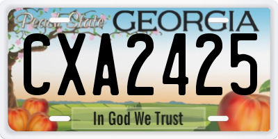 GA license plate CXA2425