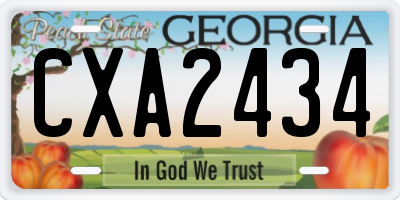 GA license plate CXA2434