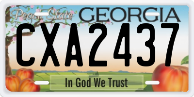 GA license plate CXA2437