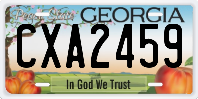 GA license plate CXA2459