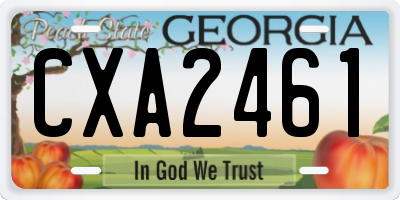 GA license plate CXA2461