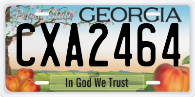 GA license plate CXA2464
