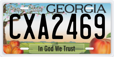 GA license plate CXA2469