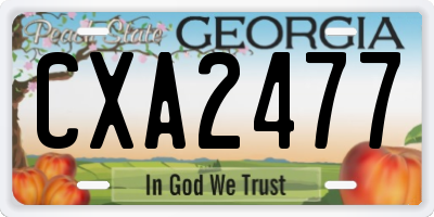 GA license plate CXA2477
