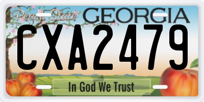 GA license plate CXA2479
