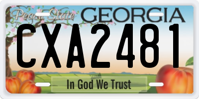 GA license plate CXA2481