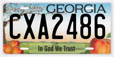 GA license plate CXA2486