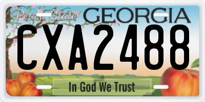 GA license plate CXA2488