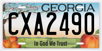 GA license plate CXA2490