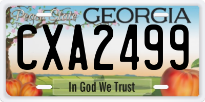 GA license plate CXA2499