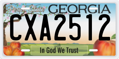 GA license plate CXA2512