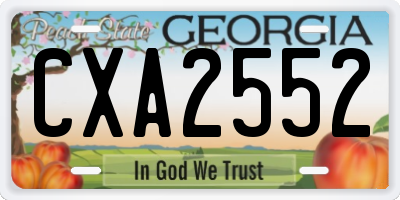 GA license plate CXA2552