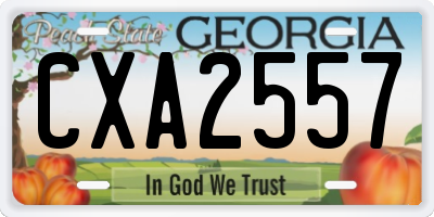 GA license plate CXA2557