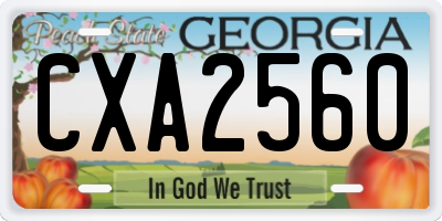 GA license plate CXA2560