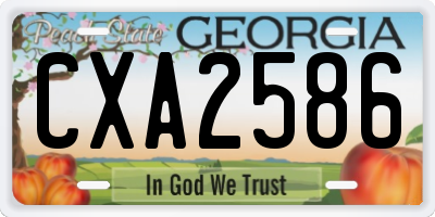 GA license plate CXA2586