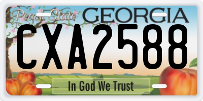 GA license plate CXA2588