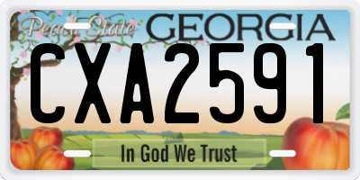 GA license plate CXA2591