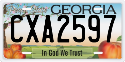 GA license plate CXA2597