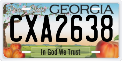 GA license plate CXA2638