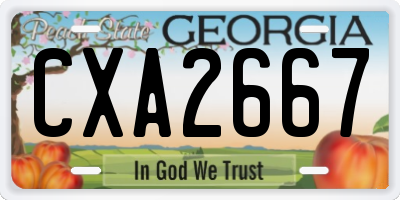 GA license plate CXA2667