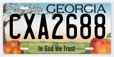 GA license plate CXA2688