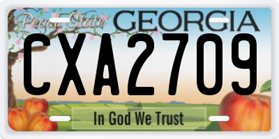 GA license plate CXA2709