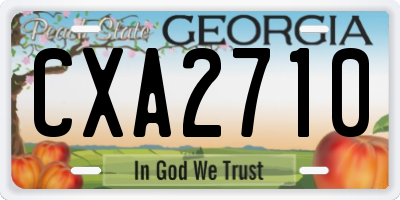 GA license plate CXA2710