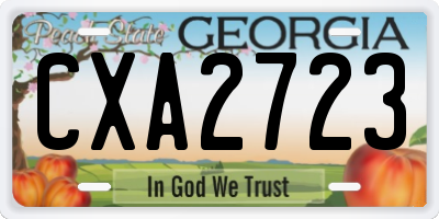 GA license plate CXA2723