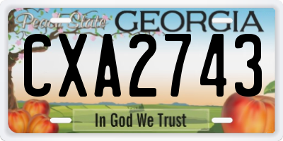GA license plate CXA2743