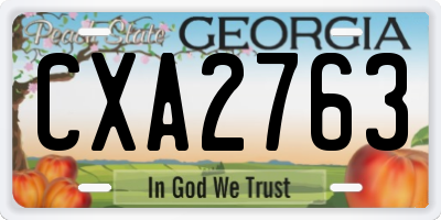GA license plate CXA2763