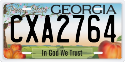 GA license plate CXA2764