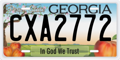 GA license plate CXA2772