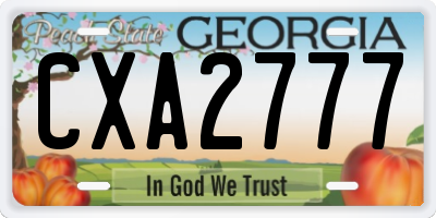 GA license plate CXA2777