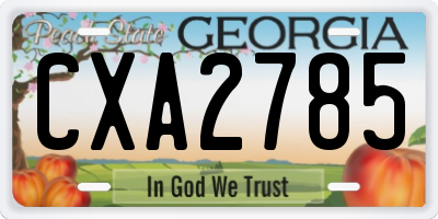 GA license plate CXA2785