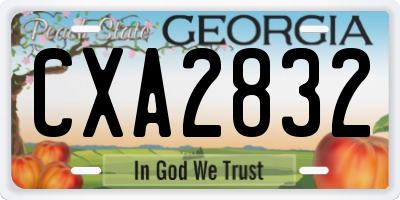 GA license plate CXA2832