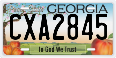 GA license plate CXA2845