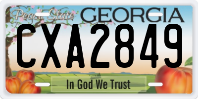GA license plate CXA2849