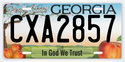 GA license plate CXA2857