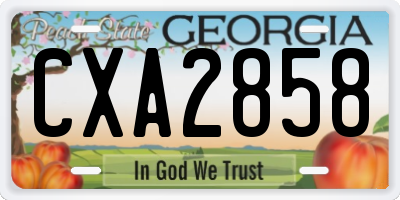 GA license plate CXA2858