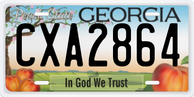 GA license plate CXA2864