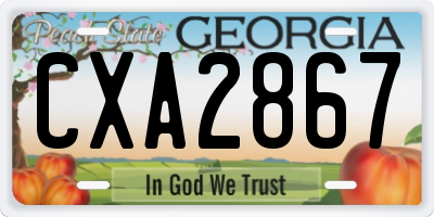 GA license plate CXA2867