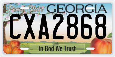 GA license plate CXA2868