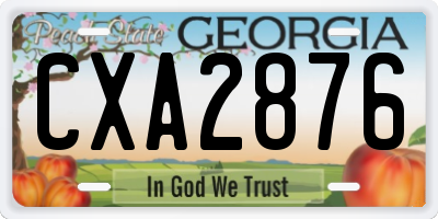 GA license plate CXA2876