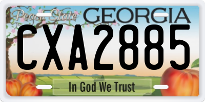 GA license plate CXA2885