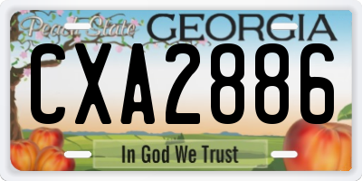 GA license plate CXA2886